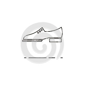 Brogue shoes thin line icon. Mbe minimalism style