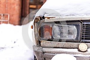 Broken abandoned car