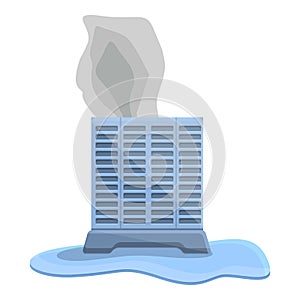 Broken air conditioner compressor icon cartoon vector. Repair service