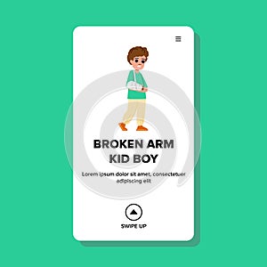 broken arm kid boy vector