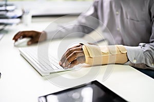 Broken Arm Office Accident. Worker Compensation