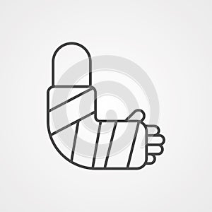 Broken arm vector icon sign symbol