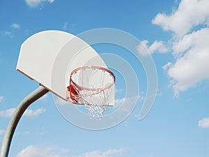 Broken basketball hoop