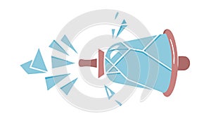 Broken Bell Icon with Shattered Fragments, Digital Error, vector design Generative AI