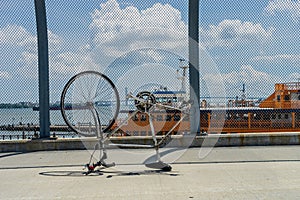 Broken bike Ramp to St. George Ferry Terminal Staten Island Ferry.