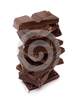 Broken black chocolate