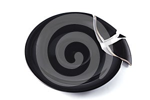 Broken black dish