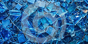 Broken Blue Glass Surface Texture for Banner or Backdrop