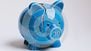 The broken blue piggybank.AI generated image