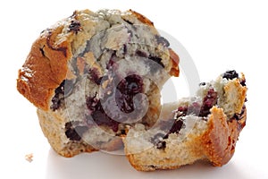 Broken blueberry muffin photo