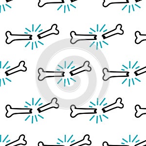 Broken bone doodle pattern, vector illustration