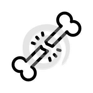 Broken bone line vector icon
