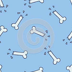 Broken bone seamless doodle pattern
