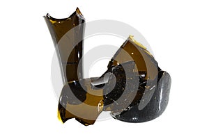 broken bottle isolated on white background