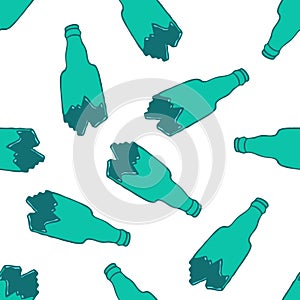 Broken bottle seamless doodle pattern