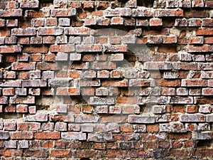 Broken brick wall