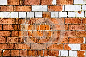 Broken bricks wall background