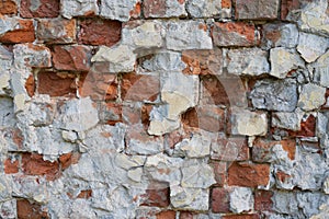 Broken bricks wall pattern, abandoned walls