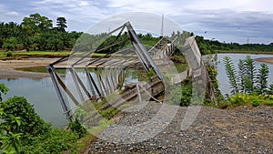 The Broken Bridge Over River