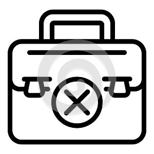 Broken briefcase icon, outline style