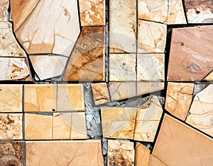 Broken Brown and Beige Stone Tiles Texture