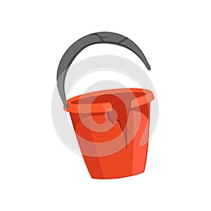 Broken bucket, recycling garbage concept, utilize waste vector Illustration on a white background photo