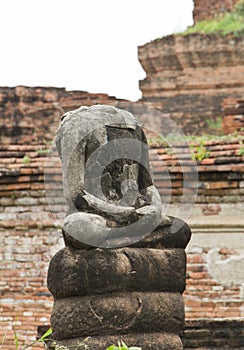 Broken Buddha statue at Ayuttaya