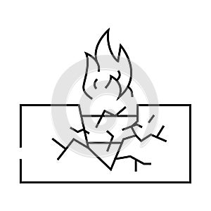 broken cable line icon vector illustration