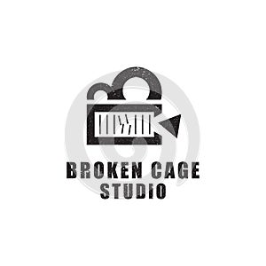 Broken cage studio , film and video studio logo design,good for business and finance logo brand