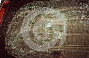Broken car glass cracked glass effect