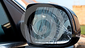 Broken car mirror