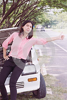 Broken car on the road