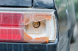 broken car tail light