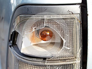 broken car tail light or turn signal