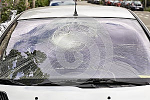 Broken Car Windshield