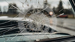 broken car windshield glass generative ai