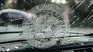 broken car windshield glass generative ai