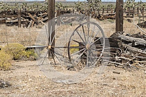 Broken carriage axle at Cima Station Mojave Preserve