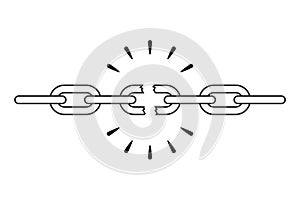Broken chain graphic sign