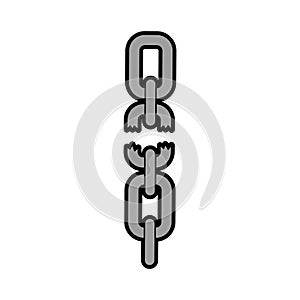 Broken chain isolated icon