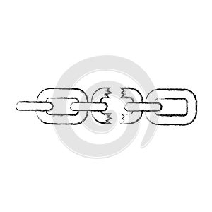 Broken chain isolated icon