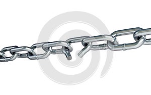 Broken chain link chain