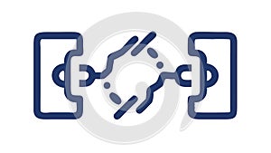 Broken Chain Link, Connection Failure System Disruption - vector design Generative AI