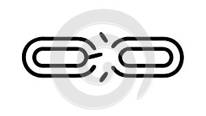 Broken Chain Link Connection Icon, Freedom and Weakness Symbol, vector design Generative AI