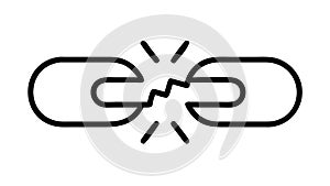 Broken Chain Link Icon for Disconnection and Error Messages, vector design Generative AI