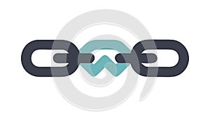 Broken Chain Link Icon for Disconnection and System Failure, vector design Generative AI