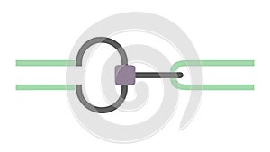 Broken chain link, symbolizing disconnection, freedom, or release. vector design Generative AI