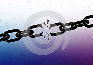 Broken Chain Link Symbolizing Weakness and Failure