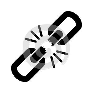 Broken chain link vector icon