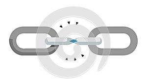 Broken Chain Link Weakness Vulnerability, vector design Generative AI